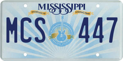 MS license plate MCS447