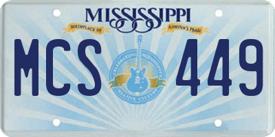 MS license plate MCS449