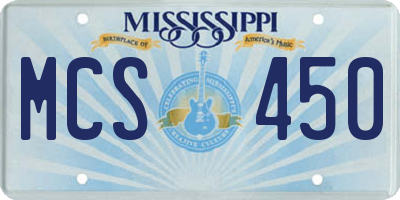 MS license plate MCS450