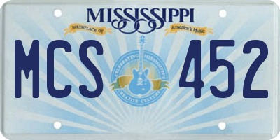 MS license plate MCS452