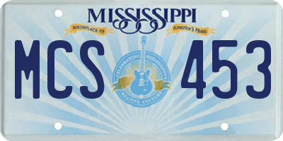 MS license plate MCS453