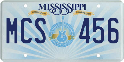 MS license plate MCS456