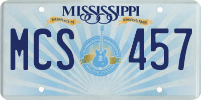 MS license plate MCS457