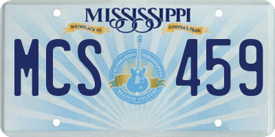 MS license plate MCS459