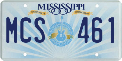 MS license plate MCS461
