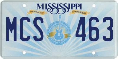 MS license plate MCS463