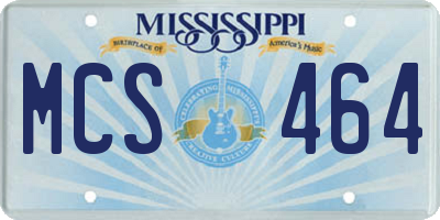 MS license plate MCS464