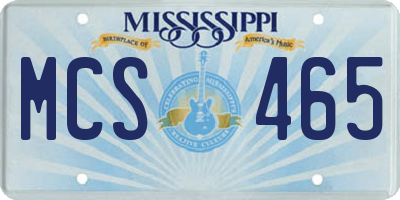 MS license plate MCS465