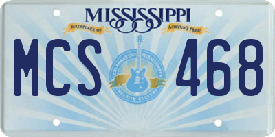 MS license plate MCS468