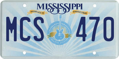 MS license plate MCS470