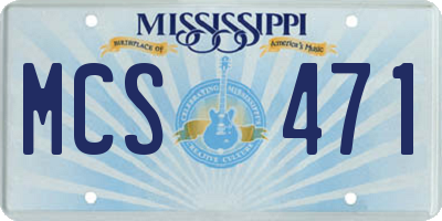 MS license plate MCS471