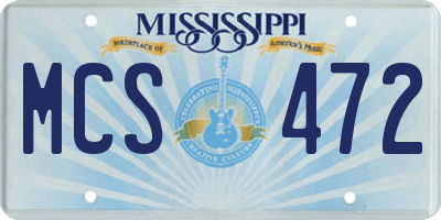 MS license plate MCS472