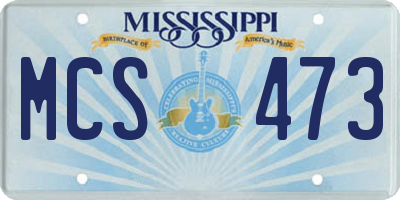 MS license plate MCS473
