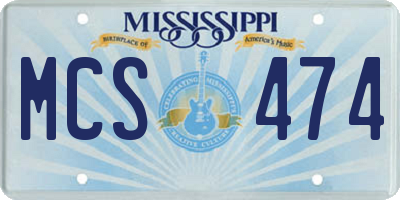 MS license plate MCS474