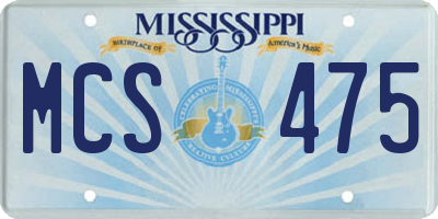 MS license plate MCS475