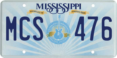 MS license plate MCS476