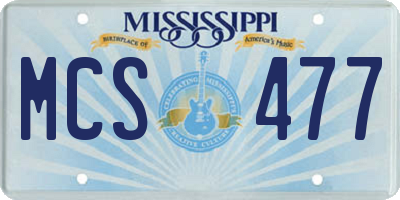 MS license plate MCS477