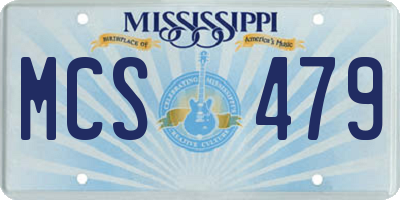 MS license plate MCS479