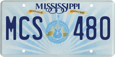 MS license plate MCS480