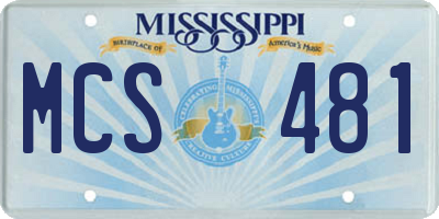 MS license plate MCS481