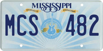 MS license plate MCS482