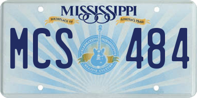 MS license plate MCS484