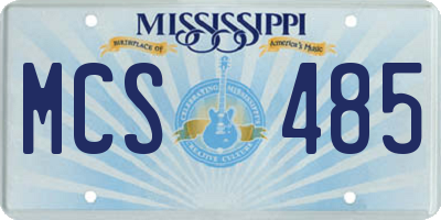 MS license plate MCS485