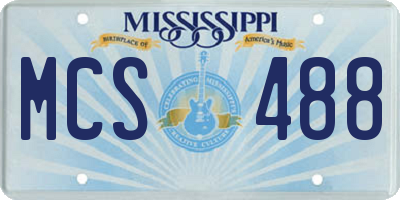 MS license plate MCS488