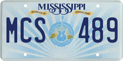MS license plate MCS489