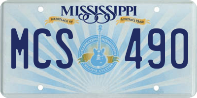 MS license plate MCS490