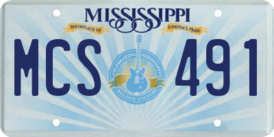 MS license plate MCS491