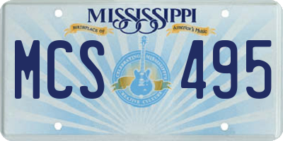 MS license plate MCS495