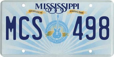 MS license plate MCS498