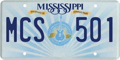 MS license plate MCS501