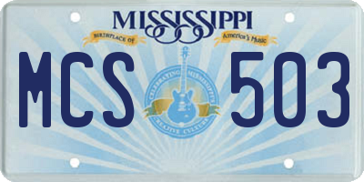 MS license plate MCS503