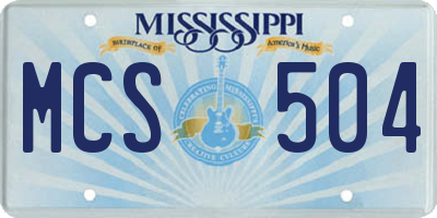 MS license plate MCS504