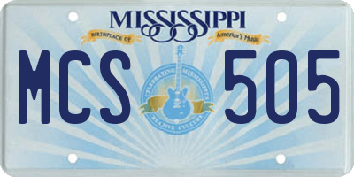MS license plate MCS505