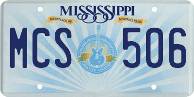 MS license plate MCS506