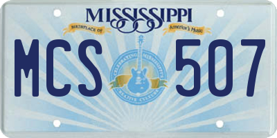 MS license plate MCS507