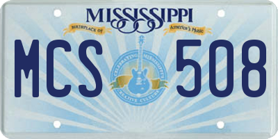 MS license plate MCS508