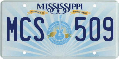 MS license plate MCS509