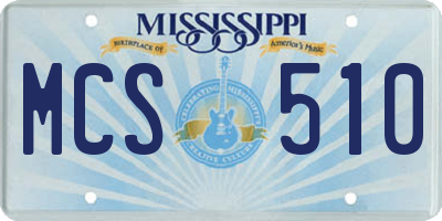 MS license plate MCS510