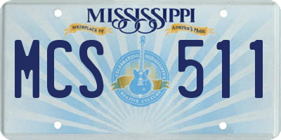 MS license plate MCS511