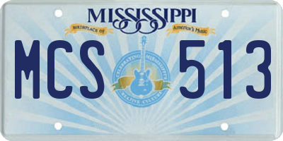 MS license plate MCS513