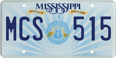 MS license plate MCS515