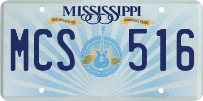 MS license plate MCS516