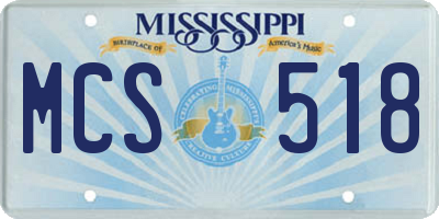 MS license plate MCS518