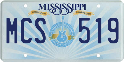 MS license plate MCS519