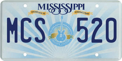 MS license plate MCS520