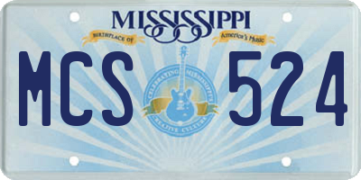 MS license plate MCS524
